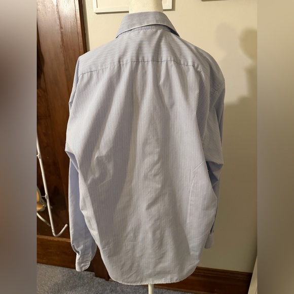 Blue Striped Button Down Shirt with Embroidery - Picture 4 of 5